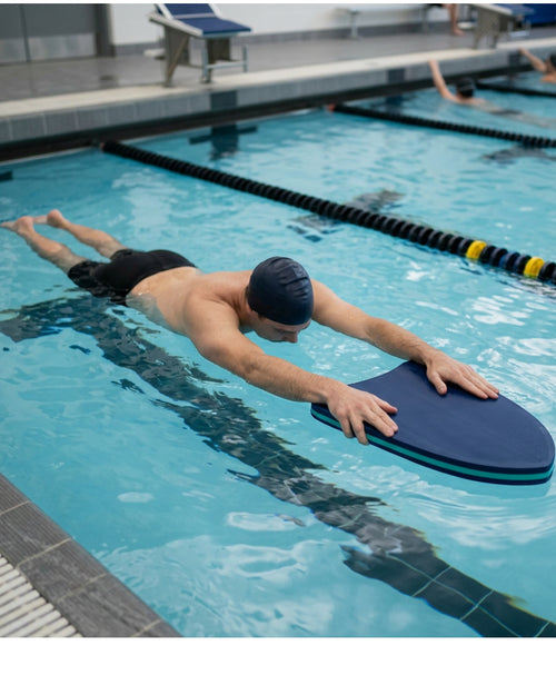 Maplo Laminated Swim Training Board 45 x 29 cm Navy and Teal - Lifestyle view